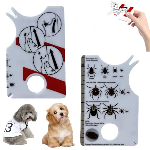 2 carte Ti-ck per esseri umani, strumenti di rimozione Ti-ck, carte Tic-k con lente d'ingrandimento, carte di plastica per rimuovere Tic-k, pratiche carte di credito dimensioni per adattarsi al