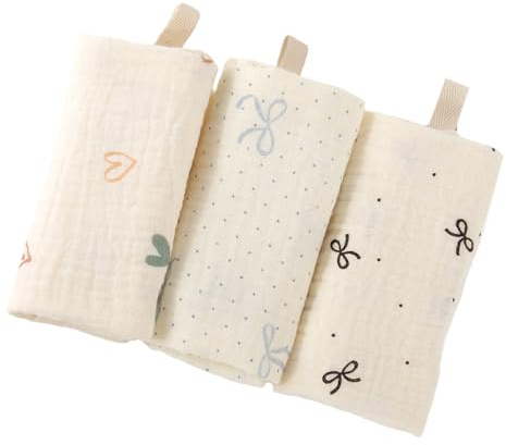 Ensemble cadeau de douche 3 pièces Gants de toilette en coton épais pour bébé Serviettes de bain légères pour peau sensible 23 cm Serviette carrée Gant de toilette en coton pour bébé