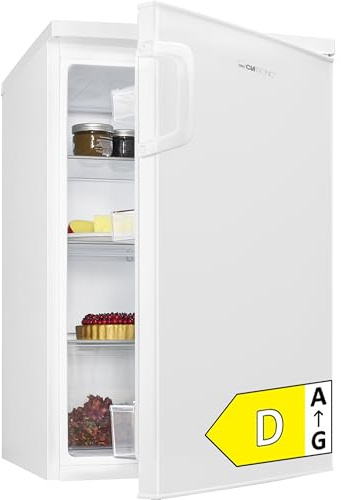 Clatronic® Kühlschrank ohne Gefrierfach | Energieklasse D | 84,5cm | Vollraumkühlschrank | leise 39dB | Türanschlag wechselbar | 0°C - 8°C | 133L | Kühlschrank klein mit Gemüsefach | VS 100 weiß
