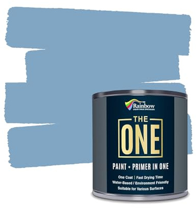 The ONE All-In-One Paint & Primer - Light Blue Gloss, 2.5 L | Multi-Surface 1 Coat Formula | Easy Indoor & Outdoor Decorating for Home & Garden Walls, Floors, Furniture | Durable, Water-Based, Low VOC