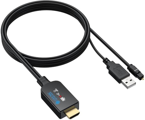 eSynic Cavo Convertitore da eARC/ARC HDMI a Ottico per HDTV a Soundbar Cuffie Wireless Home Theater, 192KHz eARC ARC Audio Extractor Professionale con 1.5M Cavo Integrato, Supporta 5.1ch e 2.0ch