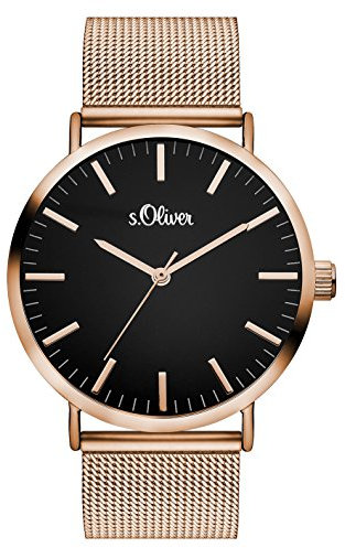 s.Oliver Damen Analog Quarz Armbanduhr Mit Edelstahlarmband SO-3327-MQ
