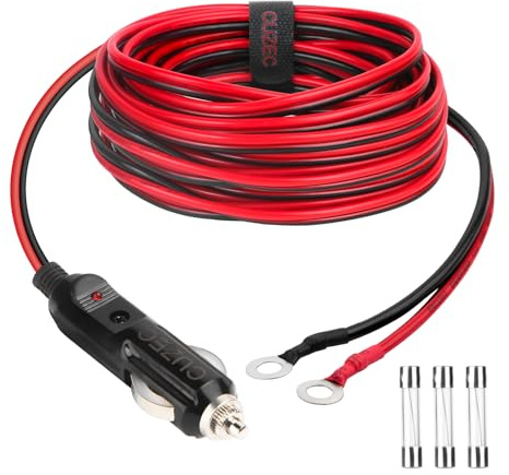 CUZEC Heavy-Duty 15A Male Plug Cigarette Lighter Adapter Power Supply Cord with 13.1ft / 4m 16 AWG Cable Wire for Car Inverter Air Pump Electric Cup and DIY