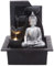 Silver Buddha with Water Bowls | Indoor Water Fountain with LED Light | Dimensions: 21 * 17.5 * 25 Cm | 3 Pin UK Plug Included |