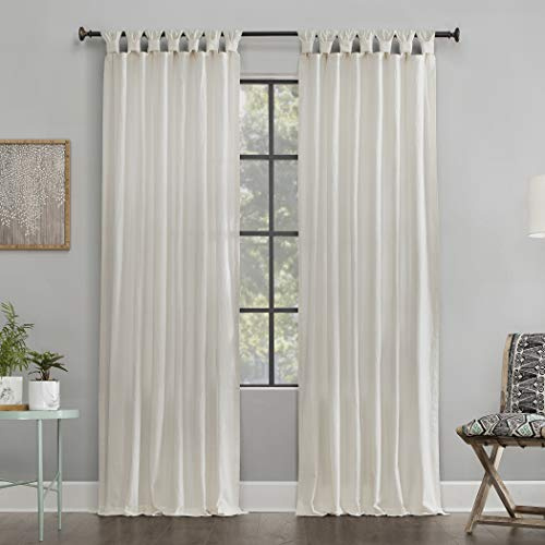 Archaeo Tenda con passanti intrecciati, 100% cotone lavato, pannello 132 x 241 cm, avorio