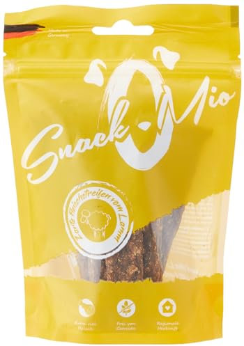 SnackOMio – Premium Hundesnack – zarte Fleischstreifen vom Lamm, getreidefrei, 1er Pack (1 x 125g)