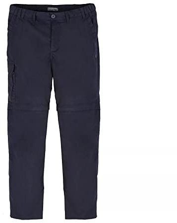 Craghoppers Mens Expert Kiwi Slim Fit Tailored Convertible Trousers, Dark Navy, Size 42