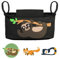 GLÜCKSWOLKE Kinderwagen Organizer - 12 Motive I Kinderwagentasche verschließbar I Kinder Buggy Tasche mit Feuchttuchspender I Baby Stroller Bag Black I Aufbewahrungstasche (Fannie Faultier I schwarz)