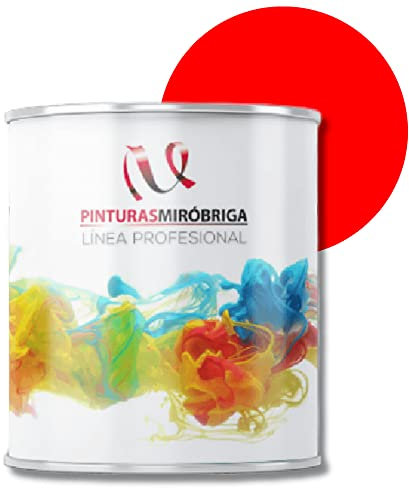 Pinturas Mirobriga Esmalte Antioxidante Color Rojo Bermellom Ral 3020, Secado Rapido, Directo sobre metal, proteccion de superficies de hierro y madera. Envase de 750ml.