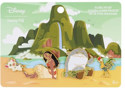 Loungefly Disney Moana Waves 4 Piece Pin Set