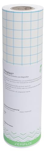 SEMPLIX Filmoplast® självhäftande rivbar broderifleece: För fixering av tyger som inte kan komma in i broderiramen (vit, 50 cm x 25 m)