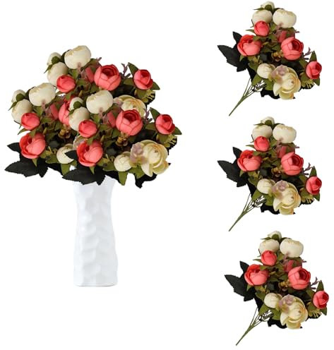 astylishome Deko Blumen Künstlich Rosen 30 Stück Kunstblumen Künstliche Blume Schaumrosen Fake Flower für Geburtstagsdeko Hochzeitsdeko Party Deko 0313