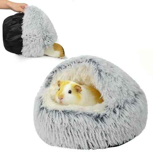 Guinea Pig Hideout, Doughnut Guinea Pig Bed, Hamster Rabbit Bunny Bed(Grey)