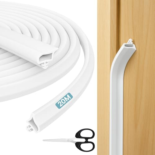 Bohoray 20M Sello de Puerta de Ventana con Aislamiento en Frío, Sello de Entrada con Tijeras Herramienta, Tope de Tiro de Puerta para Insonorización, Prevención de Colisiones y Resistente a la Humedad