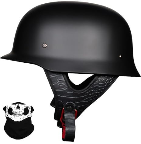 Motorrad Halbhelm Retro Halbschalenhelm Retro Deutsche Motorradhelm mit ECE Genehmigt, Vintage Offenem Helm Jet-Helm Für Männer Und Frauen Fahrrad Cruiser Chopper Moped Roller