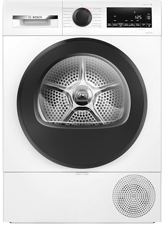 Bosch WQG243D41 Serie 6, Wärmepumpentrockner 9 kg, Extra Kurz Trockenprogramm, Halbe Beladung Option, Auto Dry, Easy Clean Filter, Sensitive-Drying-System, Trommelreversierung, Innenbeleuchtung, Weiß