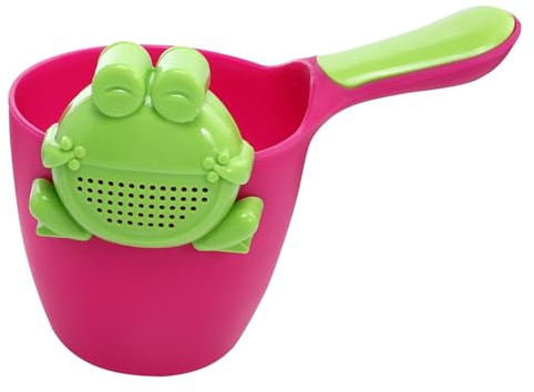 HONMEET Wasserschöpfer Satz für Babys mit Niedlichem Frosch Design Abnehmbar aus Pp Kunststoff Geeignet für Baden und Haare Waschen Runde Form