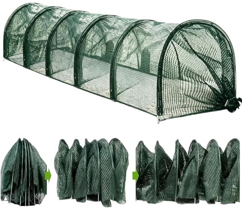 Tunnel lungo pieghevole per pollo, rete flessibile con clip di installazione rapida, recinto mobile per animali, gabbia esterna per anatre, oche, conigli, piccoli animali domestici, pulcini
