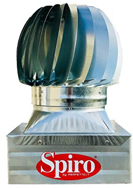 Spiro - Comignolo Eolico Base Quadrata ad Incastro - Acciaio Zincato - cm 42x42