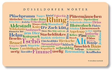 Rahmenlos - Tabla para desayuno, diseño con palabras de Düsseldorfer