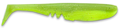 Iron Claw Moby SOFTBAITS Racker Shad 22 cm, 14 Farben, mit Hakenkanal, UV-beständiges Material, 100% ungiftig, Made in Germany (FYC - Neongelb/Chartreuse)