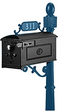 Generic Zero Shipping Cost • Old World MailboxFramed Fleur de Lis Imperial Mailbox (Size is Standard, Color is Black) Box Only