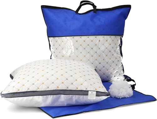 Set med 2 kuddar 40 x 80 cm, klädsel: 100 % bomull, 1600 gram mikrofiberfyllning, robust och stödjande sovkudde, sängkudde för allergiker, sidosovare, ventilerande, bekväm
