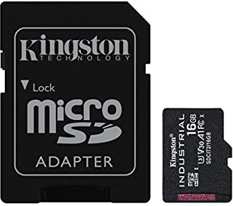 Kingston Industrial microSD - 16GB microSDHC Industrial C10 A1 pSLC Card + SD Adapter - SDCIT2/16GB