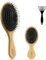 Cepillo de pelo de jabalí, cepillo de pelo de bambú con mango antiestático, peine de masaje para el cuero cabelludo, juego de cepillos de madera para hombres y mujeres, desenreda el cabello