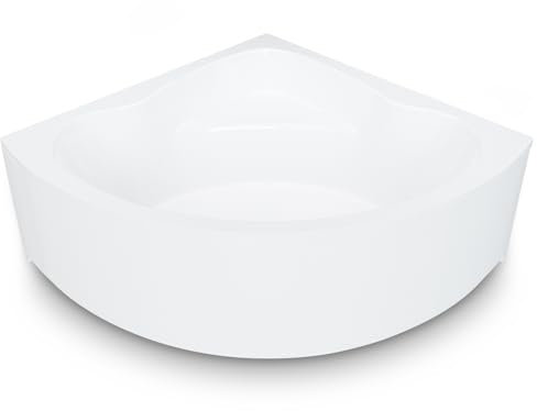 AQUADE Acryl Eckbadewanne 150x150 Modell: Koblenz - Weiß Badewanne Komplettset 150x150 - Badewannen mit Wannenfüßen + Schürze