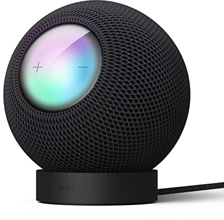 elago Silikon Ständer Kompatibel mit HomePod Mini - Proper EQ, Leichter zu Steuern mit Besserer Sichtbarkeit der Anzeige, Stabile Halterung, Anti-Rutsch-Ständer für Ladegerät (Black)