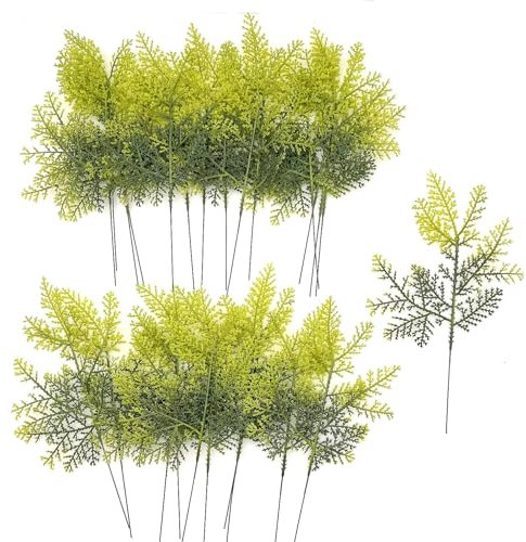 JZK Rami di pino di cedro artificiali, per decorazioni natalizie, gambi di cedro, ramoscelli e foglie di cedro, per ghirlande di Natale, ornamenti, decorazioni