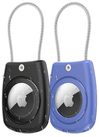 Aimtel Étanche IPX8 Porte Clef Airtag Compatible avec Airtag Apple, Etui Air Tag avec Câble Métallique, Porte Clé Air Tagg Universel pour Clés/Animaux/Sacs/Bagages et Autres Objets de Valeur