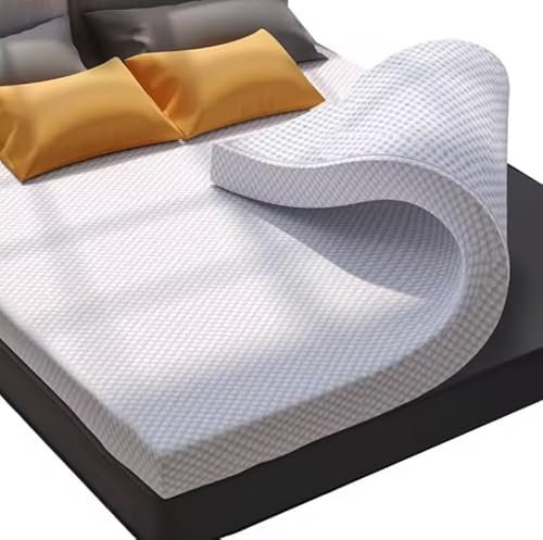 Orthologics™ 3 Inch Memory Foam Mattress Topper Double Bed 7.5cm Thickness Mattress for Back Pain Relief with Washable Bamboo Cover (Double Size-135x190cm) OL26