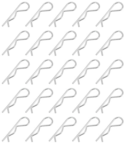 PATIKIL Set di 30 bulloni ad innesto M3 x 75 mm, Heavy Duty R-Clips Hardware Pin in acciaio al carbonio a molla sgancio rapido per rimorchio, tosaerba, camion, argento