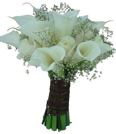 Ramo de Calas Blancas DECOALIVE Bouquet de 10 Calas Frescas y Naturales