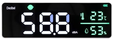 Yechiry Wall Hanging Sound Level Meter, Decibel Noise Meter, 11in Large LED Display Auto Alarm Multifunctional, with Long USB Cable for Classroom Home Office