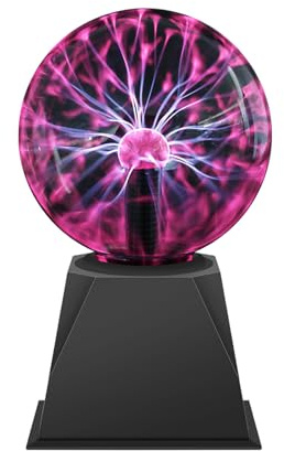 Dorlink Sfera al Plasma da 6 Pollici - Lampada al Plasma Sensibile al Tocco e al Suono con Effetti di Fulmine - Sfera Energetica con Alimentazione a Spina per Feste, Decorazioni,Camera da Letto