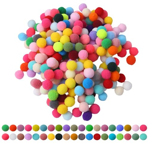 1000pcs Pom Poms, 10mm Assorted Small Pom Poms Balls for DIY Creative Crafts Decorations, Arts Projects