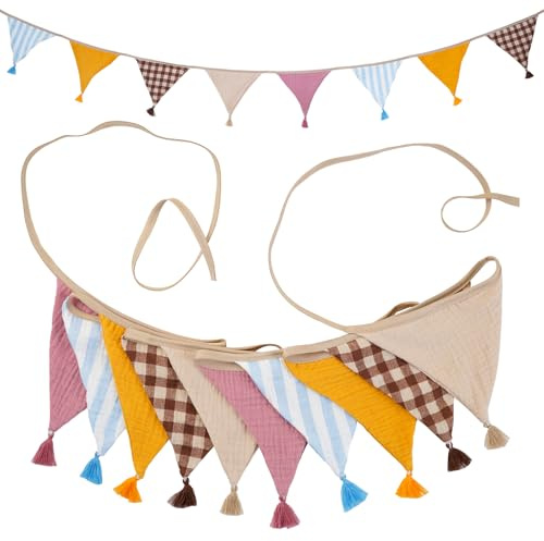 G2PLUS 2.6m Guirnalda Banderines Infantiles,Guirnaldas Tela Multicolor