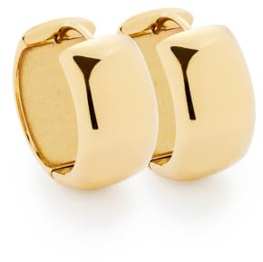 JEWELS BY LEONARDO Maude Earrings • 1 Pair of Hoop Earrings Made of Gold-Coloured Stainless Steel • Small, Wide Folding Hoop Earrings • Jewellery Gift for Women • 026135