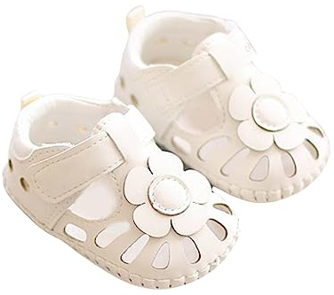 Chaussures d'apprentissage pour bébé fille - Taille 13 - Sandales d'été en cuir - Sans lacets - Semelle flexible - Chaussures de marche confortables et respirantes - Sandales d'extérieur belles avec