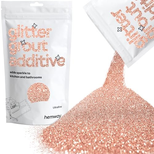 Hemway Glitter Grout Additive - Rose Gold | 100g Ultrafine Metallic Flakes for Adding Sparkle to Old & New Kitchen & Bathroom Tiles | Enhance Your Indoor Grouting Projects with a Sparkly Effect