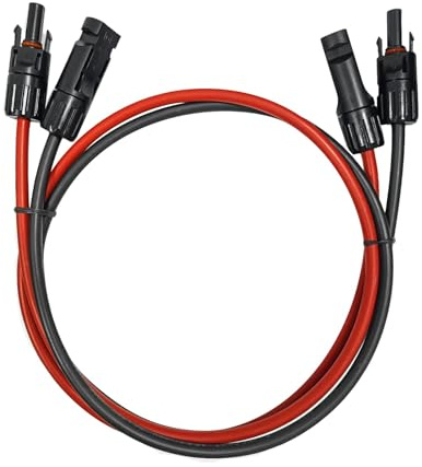 Profi-Verbindungskabel Verlängerungskabel beidseitig Solarstecker Solarkabel rot/schwarz 6mm² inkl. montierter Solar-Stecker… (4mm²-3M)