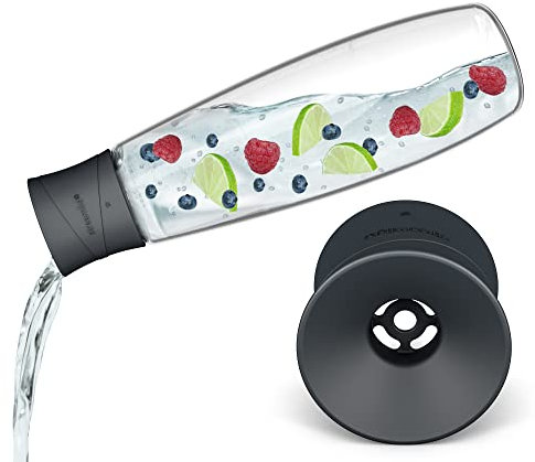 streamlid® Karaffendeckel kompatibel mit SodaStream Duo Glasflaschen | Früchtedeckel | Zubehör | Die Fruchtstücke Werden zurückgehalten