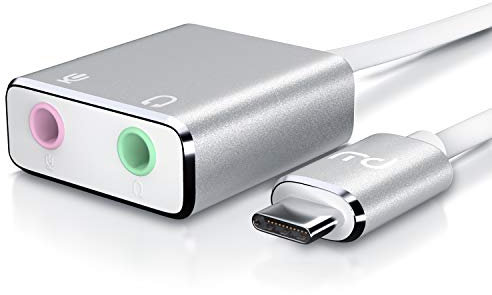 CSL - Externe Soundkarte USB C auf Klinke 3,5mm, Kopfhörer Adapter, Audio zu USB Adapter, DAC, Kompatibel Mit Samsung, Huawei UVM.