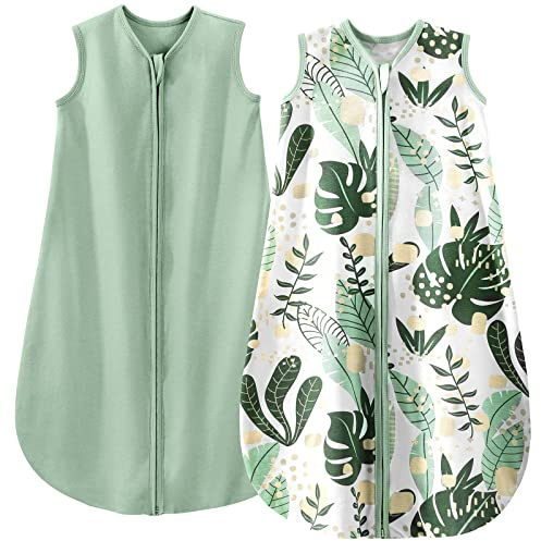 Yoofoss Baby Sleeping Bag 0.5 Tog - 6-12 Months 2 Pack Summer Sleeping Bag Baby 100% Organic Cotton Sleep Sack for Newbron Infant Toddler