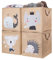 AXHOP Aufbewahrungsbox Kinder 4er Set 28x28x28 cm faltbare Aufbewahrungskorb kinder für Regal. Ideal für Kallax einsatz, Spielzeugkiste, Spielzeug, Bücher, Kinderzimmer.Beige Elefant