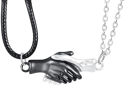 Feilok Handshake Coppie Amicizia Magnetica BFF Collana Pendente per Uomini Donne Catena in Acciaio Inossidabile