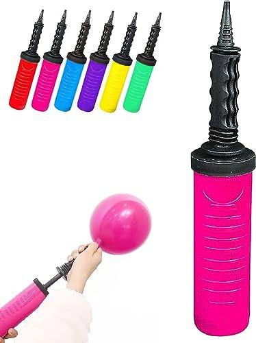 Ballon-Handpumpe manueller Inflator, Gebläsepumpe, geeignet für Partydekoration, Ballons, Ballonbogen-Kit, Ballongirlande, Folie und Konfetti-Ballon (1 Pack, Pink)